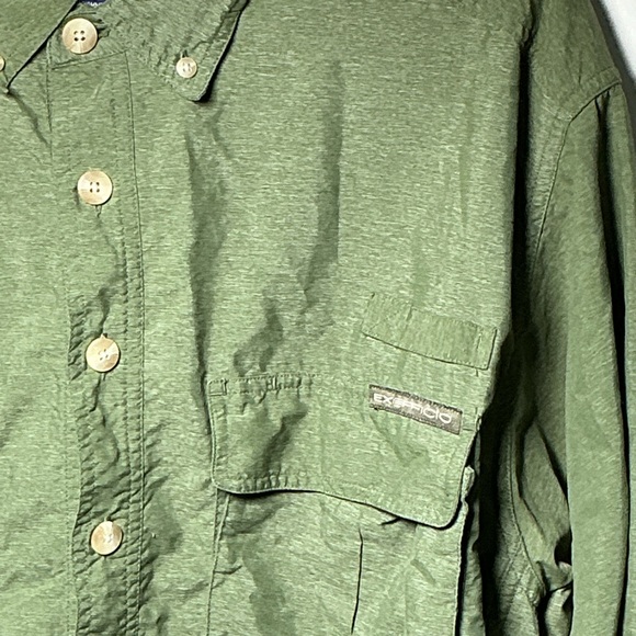 Exofficio Vented Fishing Shirt Men's Large Long Sleeve Button Front Olive Green - Picture 2 of 9